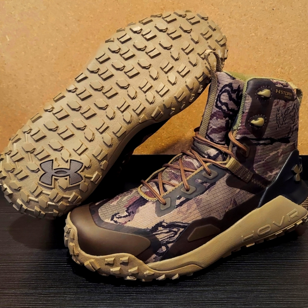 Under Armour UA HOVR Dawn WP Boots UA Forest AS Camo 3023105-901 Men's size 8